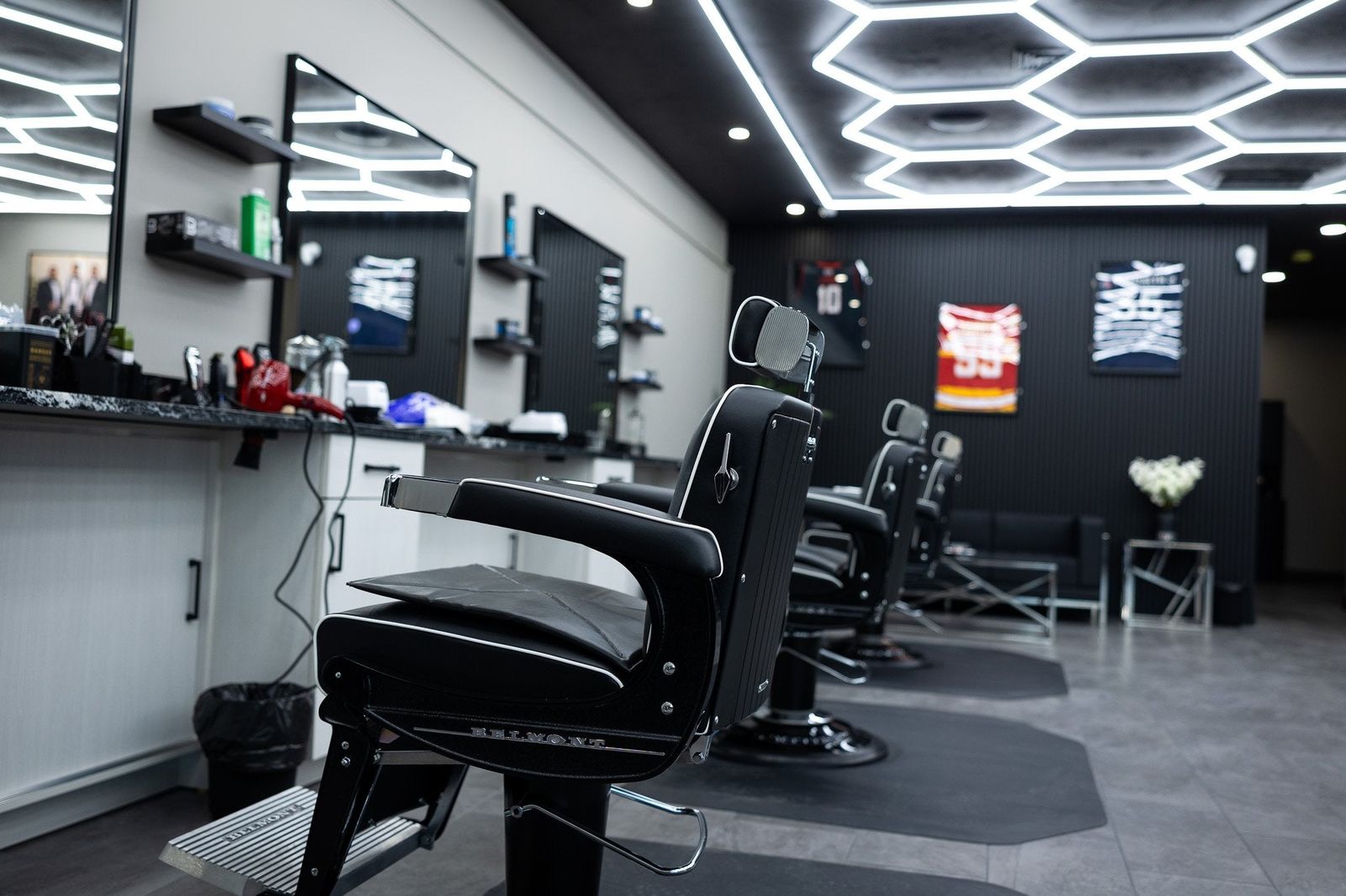 Barbershop chairs, interior photography