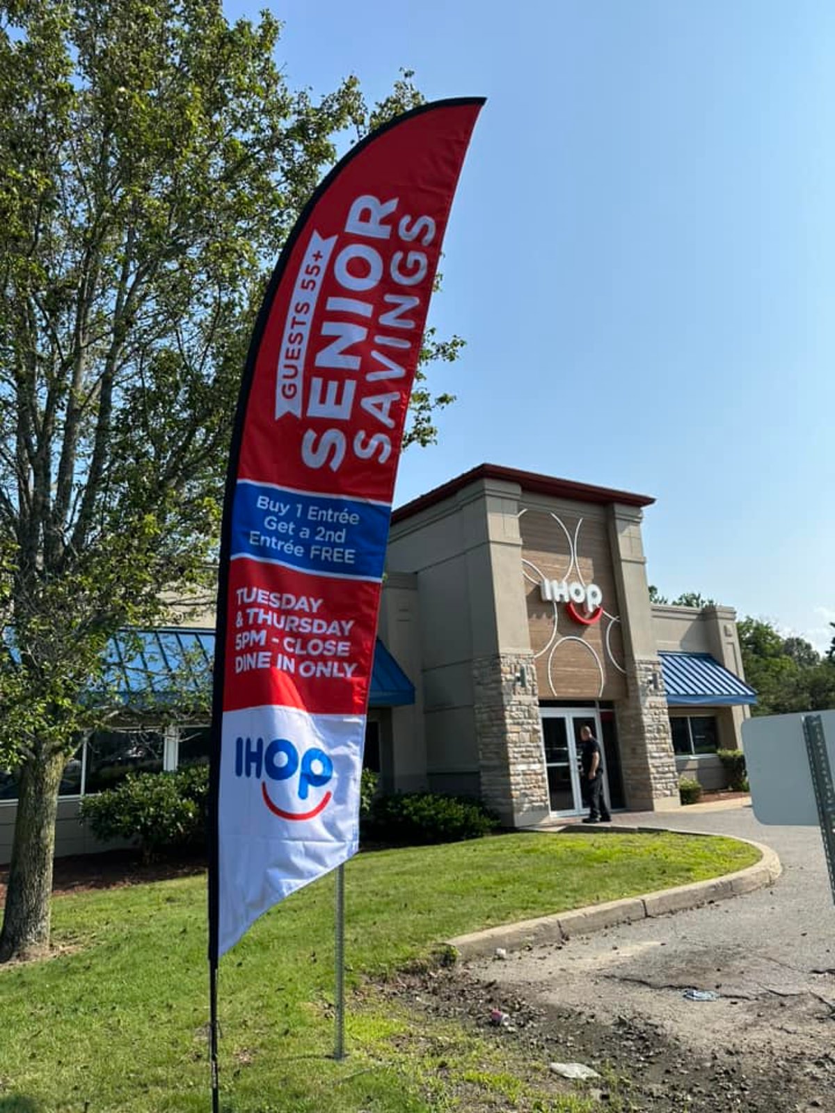 Feather flag outside a business