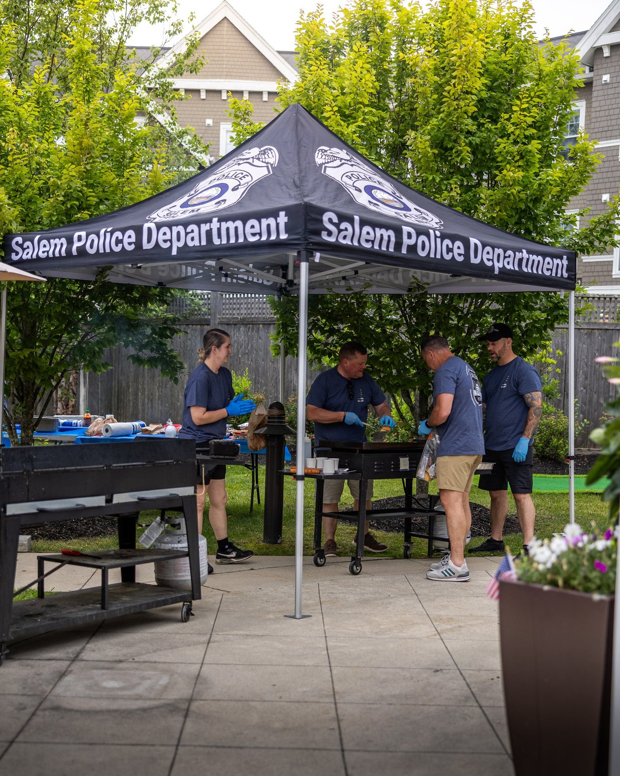 Black custom canopy tent for the Salem Police Department