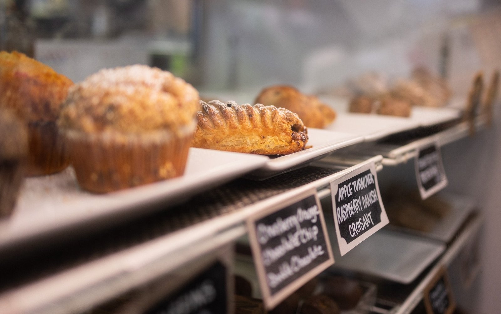 Pastry case at The Village Bean