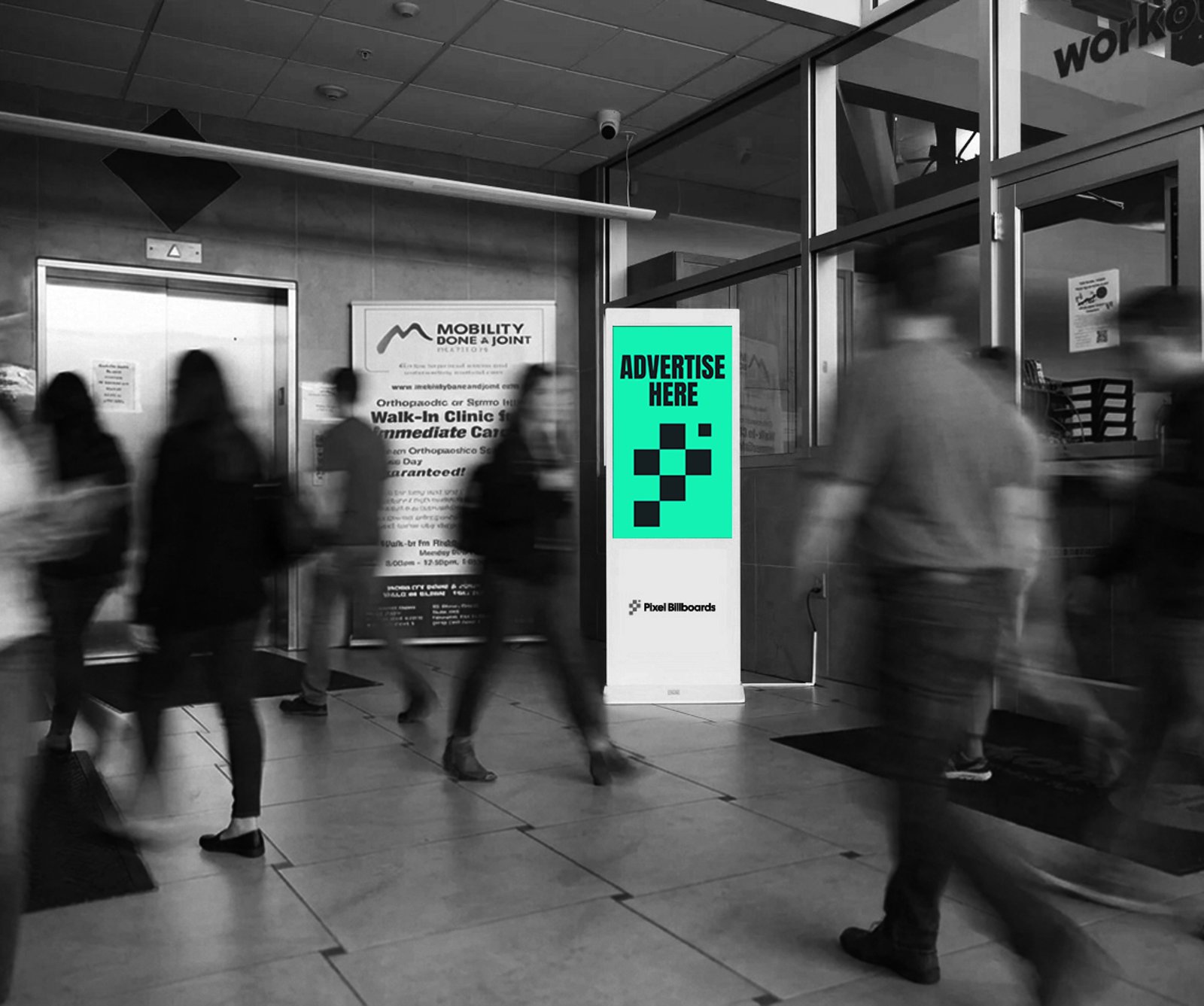 Pixel Billboards screen inside a local business