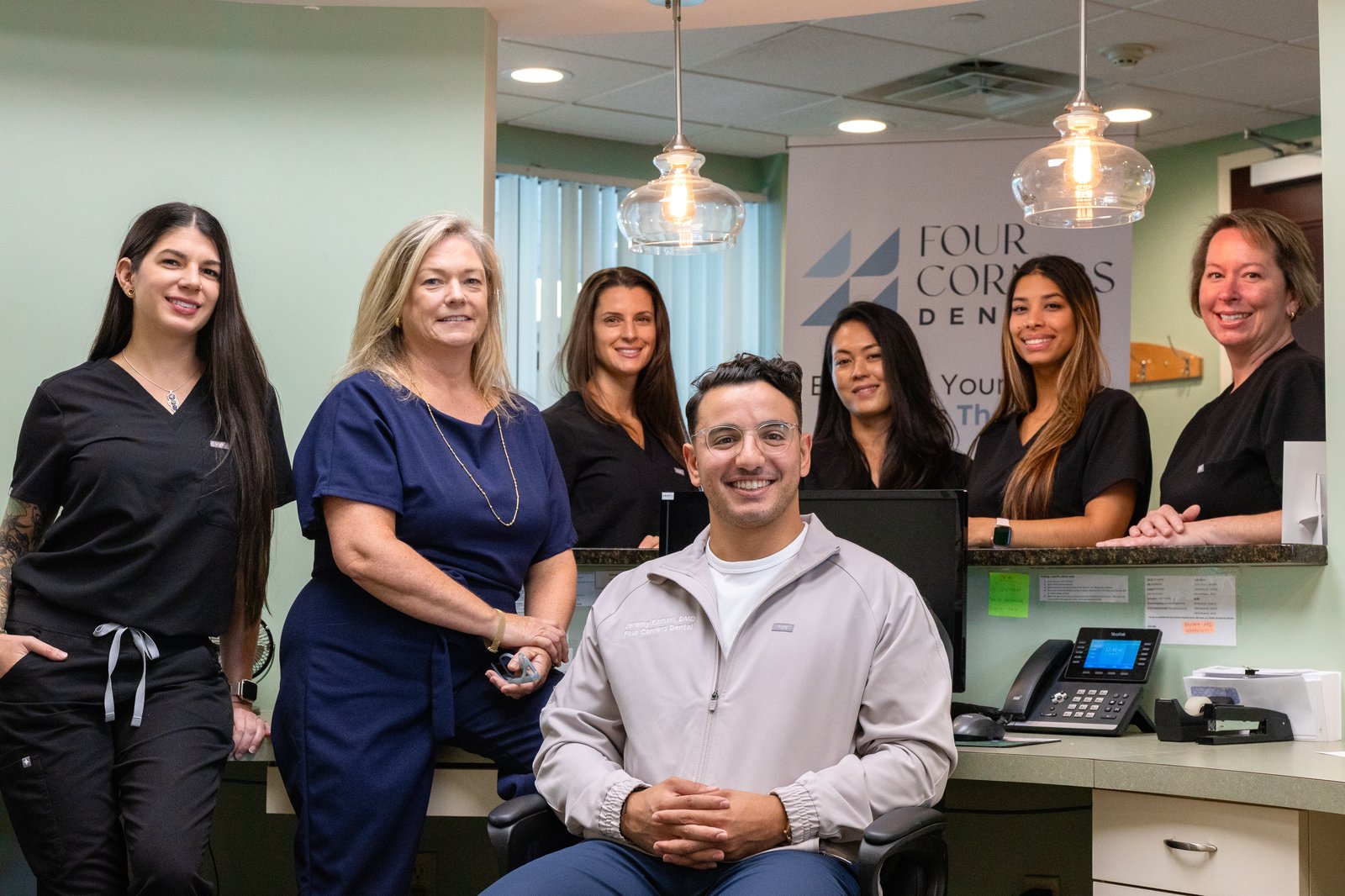 Four Corners Dental team at the front desk