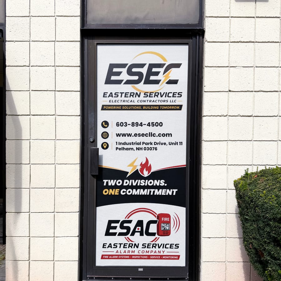 Printed door graphic