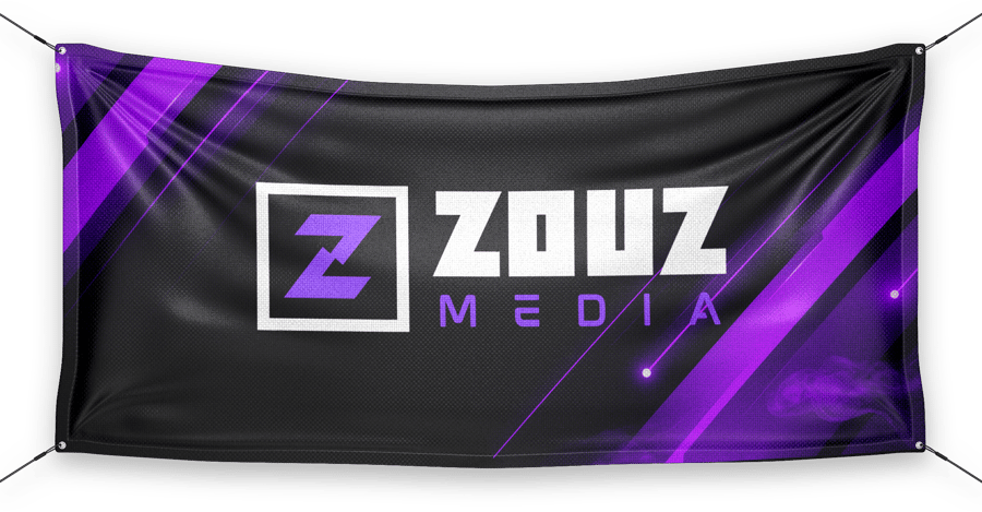 Custom printed vinyl banner with grommets