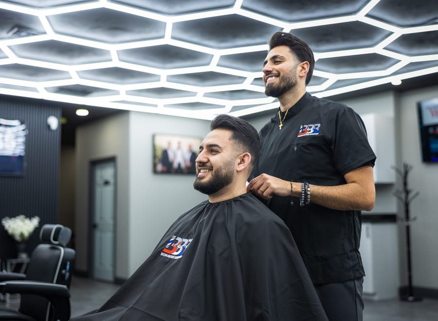 Barber at work, barbershop photography