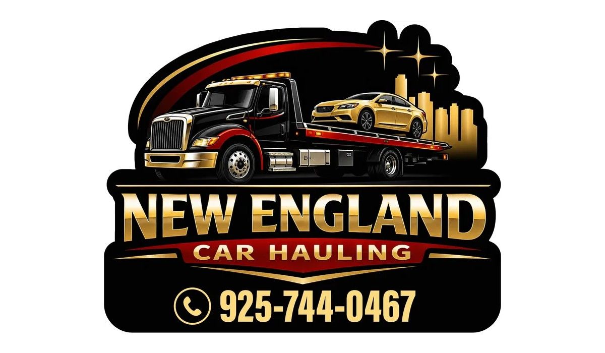 Car hauling logo after: rebuilt as clean vector art
